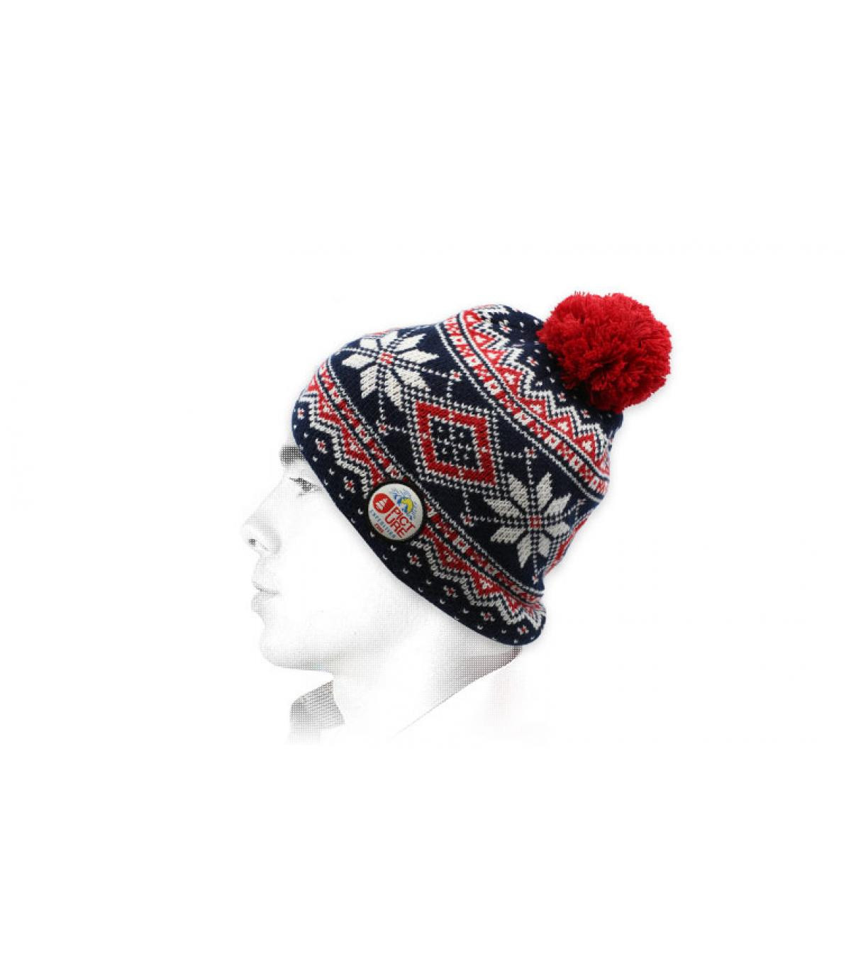 bonnet pompon motif Picture Sanford beanie dark blue